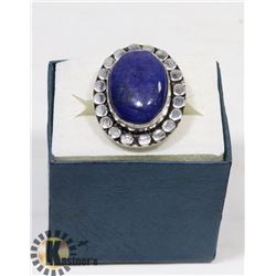 #27- BLUE LAPIS LAZULI GEMSTONE RING/SIZE 5.5