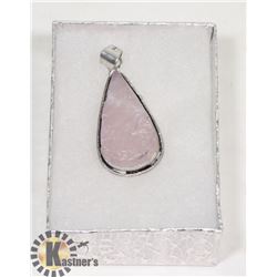 #21-PINK ROSE QUARTZ PENDANT  GEMSTONE