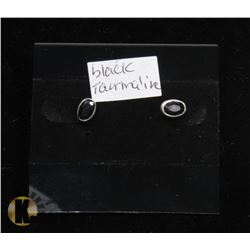 #54-BLACK TOURMALINE STUD EARRINGS