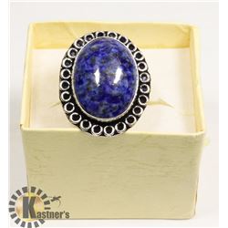 #23- BLUE LAPIS LAZULI GEMSTONE RING /SIZE 5