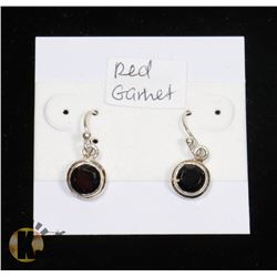 #58-RED GARNET DANGLING EARRINGS