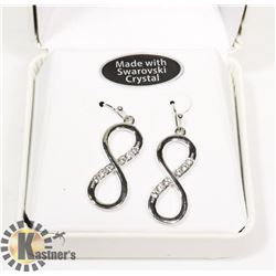 INFINITY SYMBOL SWAROVSKI CRYSTAL EARRINGS