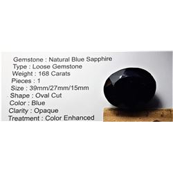19)  NATURAL ROYAL BLUE 168 CARAT