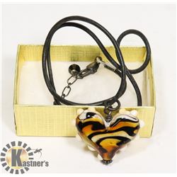 MURANO ART GLASS HEART NECKLACE