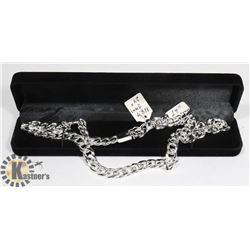 NEW - SILVER PLATED HEAVY PLATED 24" THICK CHAIN