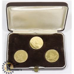 LOT OF 3 SILVER GOLD PLATED 1980 MOSCOW SUMMER