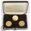 Image 1 : LOT OF 3 SILVER GOLD PLATED 1980 MOSCOW SUMMER