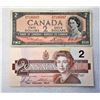 Image 1 : 23)  LOT OF 2 CANADIAN $2.00 BANKNOTES
