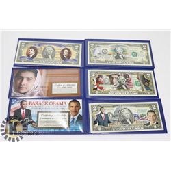 LOT OF 4 GENUINE USA $2 BANK NOTES W/COLLECTIBLE