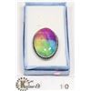Image 1 : #30- RAINBOW SOLAR QUARTZ GEMSTONE RING/SIZE 8.5