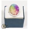 Image 1 : #32- RAINBOW SOLAR QUARTZ GEMSTONE RIN /SIZE 6.5