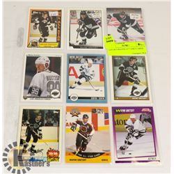 LOT OF 9 WAYNE GRETZKY CARDS