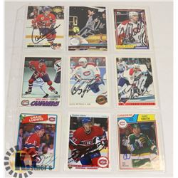 LOT OF 9 MONTREAL CANADIENS AUTOGRAPHED CARDS INCL