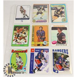LOT OF 12 JEAN RATELLE CARDS FROM 70S TO CURRENT.