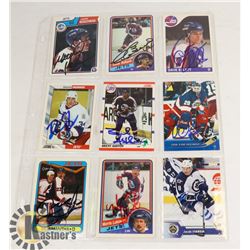 LOT OF 9 WINNIPEG JETS AUTOGRAPHED CARDS INCL