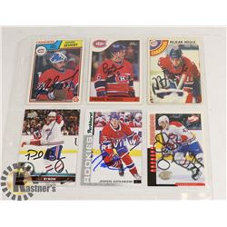 LOT OF 6 MONTREAL CANADIENS AUTOGRAPHED CARDS INCL