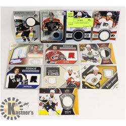 LOT OF 11 GAME WORN JERSEY CARDS