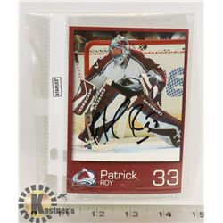 PATRICK ROY AUTOGRAPH POSTCARD COLORADO AVALANCHE.