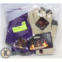 2 PACK OF LADIES HEAT WAVE GLOVES