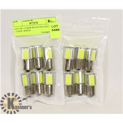 LOT OF 12 NEW RV/AUTO LED BULBS - COOL WHITE