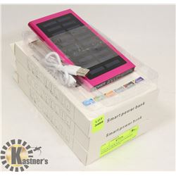 LOT OF 3 NEW SOLAR CHARGER BANKS SLIM METAL