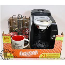 TASSIMO COFFEE MACHINE WITH STAINLESS STEEL POD