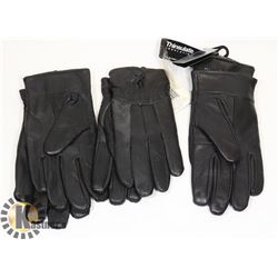 3 PAIRS LEATHER GLOVES-SZ LADIES XL, MEN MED