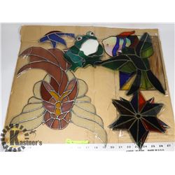 LOT OF ASSORTED STAINED GLASS HANGINGS