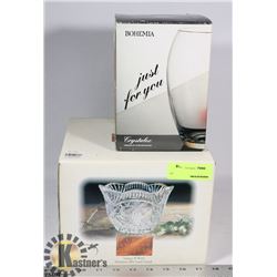 CRYSTAL BOWL AND VASE
