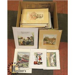 BOX WITH 50 MOSTLY 19TH CENTURY PRINTS OF CHILDREN