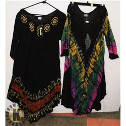 2 LADIES ONE SIZE DRESSES