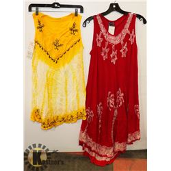 2 LADIES ONE SIZE DRESSES