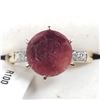 Image 1 : GOLD PLATED SILVER RUBY CUBIC ZIRCONIA  RING