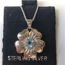 SILVER AQUAMARINE  PENDANT