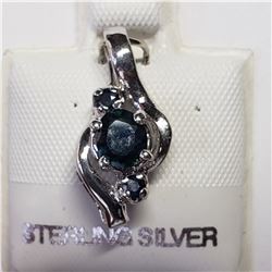 SILVER SAPPHIRE  PENDANT