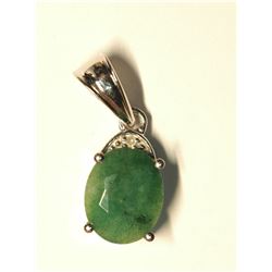 SILVER EMERALD  PENDANT
