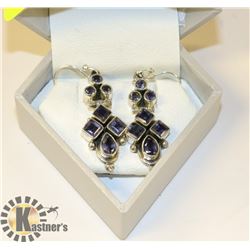 SILVER IOLITE  EARRINGS