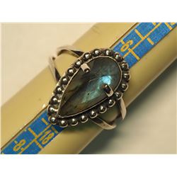 SILVER LABRADORITE  RING