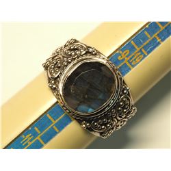 SILVER LABRADORITE  RING