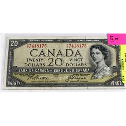 1954 CANADIAN $20 DEVILS FACE.