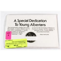 1980 ALBERTA 75TH ANNIVERSARY COMMEMORATIVE COIN.