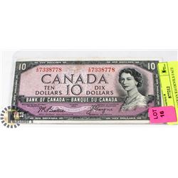 1954 CANADIAN $10 DEVILS FACE BILL.