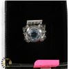 Image 1 : LADIES BLUE QUARTZ SILVER 925 RING, SIZE 6