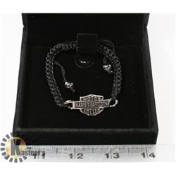 HARLEY DAVIDSON ADJUSTABLE BLACK BRACELET.