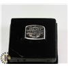 Image 1 : SILVER & BLACK HARLEY DAVIDSON LOGO MENS RING