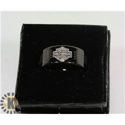HARLEY DAVIDSON BLACK MENS RING SIZE 8.