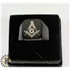 Image 1 : BLACK MASONIC MENS RING SIZE 14.75.