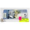 Image 1 : 6 CONSECUTIVE UNC 2002 CANADIAN $5 BANKNOTES