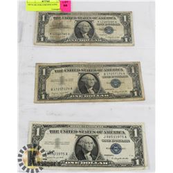 1957A USA ONE DOLLAR SILVER CERTIFICATES BLUE SEAL
