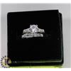 Image 1 : STERLING SILVER CZ LADIES WEDDING RING SET SIZE 5.